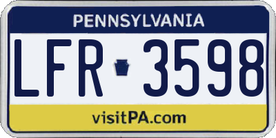 PA license plate LFR3598