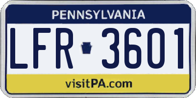 PA license plate LFR3601