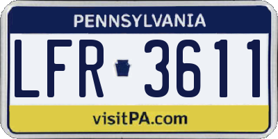 PA license plate LFR3611