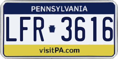 PA license plate LFR3616