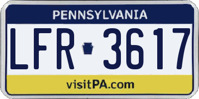 PA license plate LFR3617