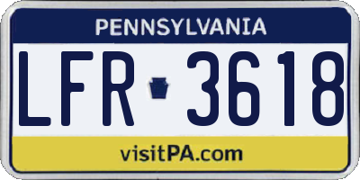 PA license plate LFR3618