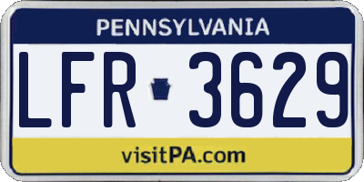 PA license plate LFR3629