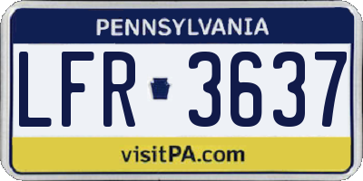 PA license plate LFR3637