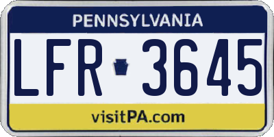 PA license plate LFR3645