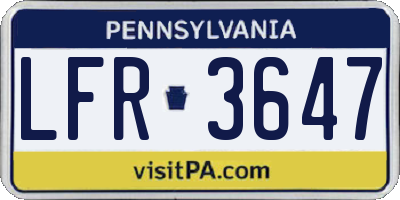 PA license plate LFR3647