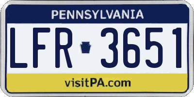 PA license plate LFR3651