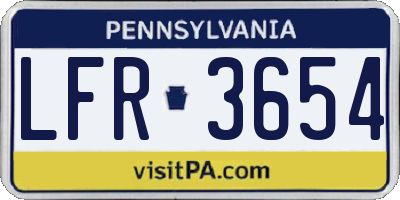 PA license plate LFR3654