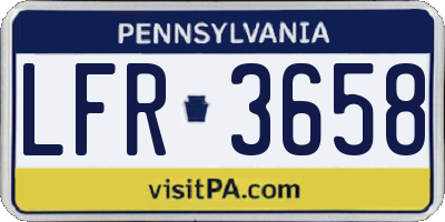 PA license plate LFR3658