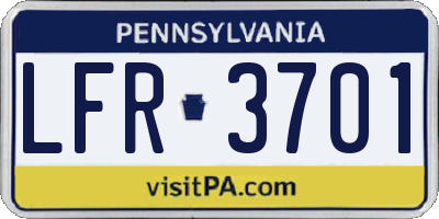 PA license plate LFR3701