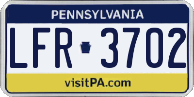 PA license plate LFR3702