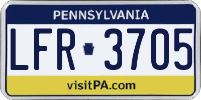 PA license plate LFR3705