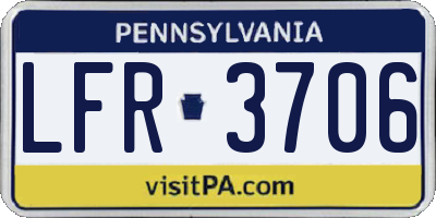 PA license plate LFR3706