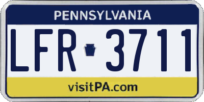 PA license plate LFR3711