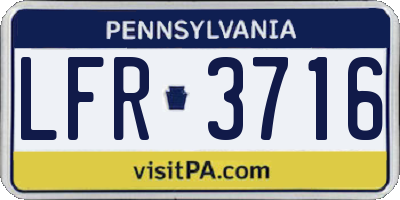 PA license plate LFR3716