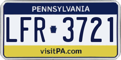 PA license plate LFR3721
