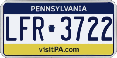 PA license plate LFR3722