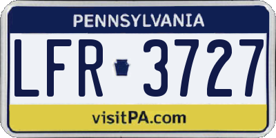 PA license plate LFR3727