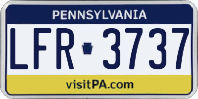 PA license plate LFR3737