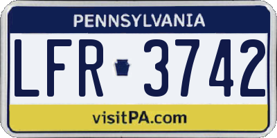 PA license plate LFR3742