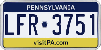 PA license plate LFR3751
