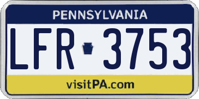 PA license plate LFR3753