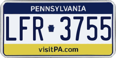 PA license plate LFR3755