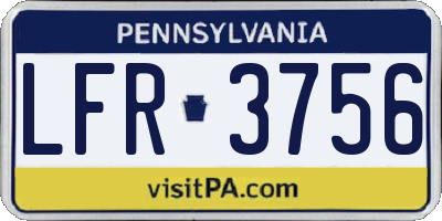 PA license plate LFR3756
