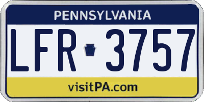 PA license plate LFR3757