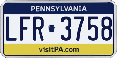 PA license plate LFR3758