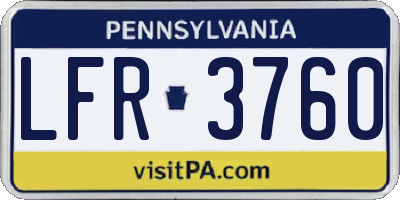 PA license plate LFR3760