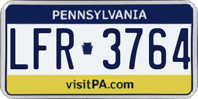 PA license plate LFR3764