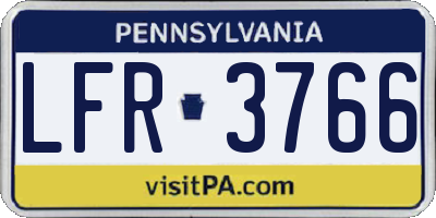 PA license plate LFR3766