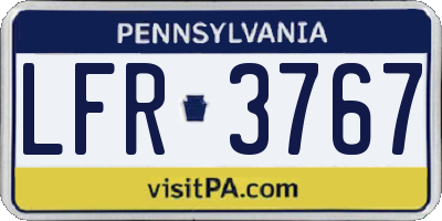 PA license plate LFR3767