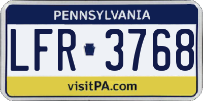 PA license plate LFR3768