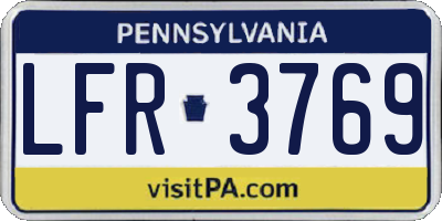 PA license plate LFR3769