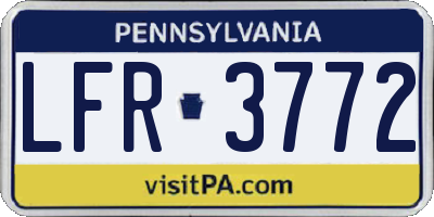PA license plate LFR3772
