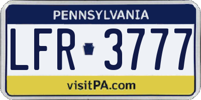 PA license plate LFR3777