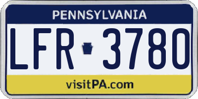 PA license plate LFR3780
