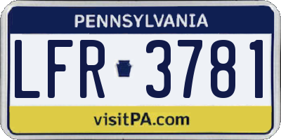 PA license plate LFR3781