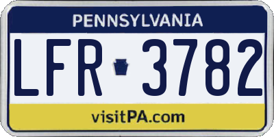 PA license plate LFR3782