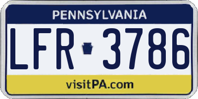 PA license plate LFR3786