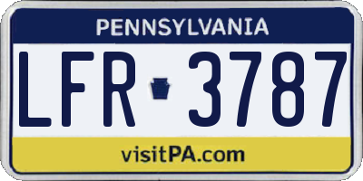 PA license plate LFR3787