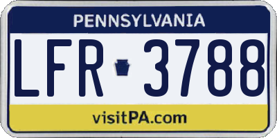 PA license plate LFR3788