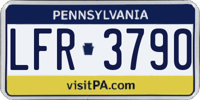 PA license plate LFR3790