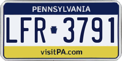 PA license plate LFR3791