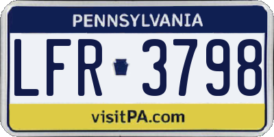 PA license plate LFR3798