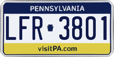 PA license plate LFR3801