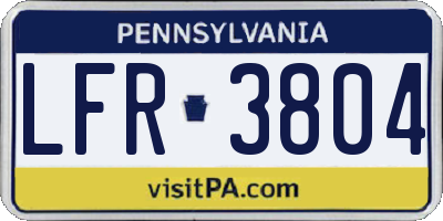 PA license plate LFR3804