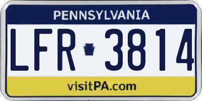 PA license plate LFR3814